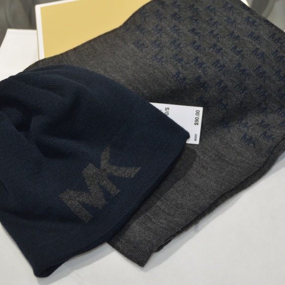 michael kors mens hat and scarf set